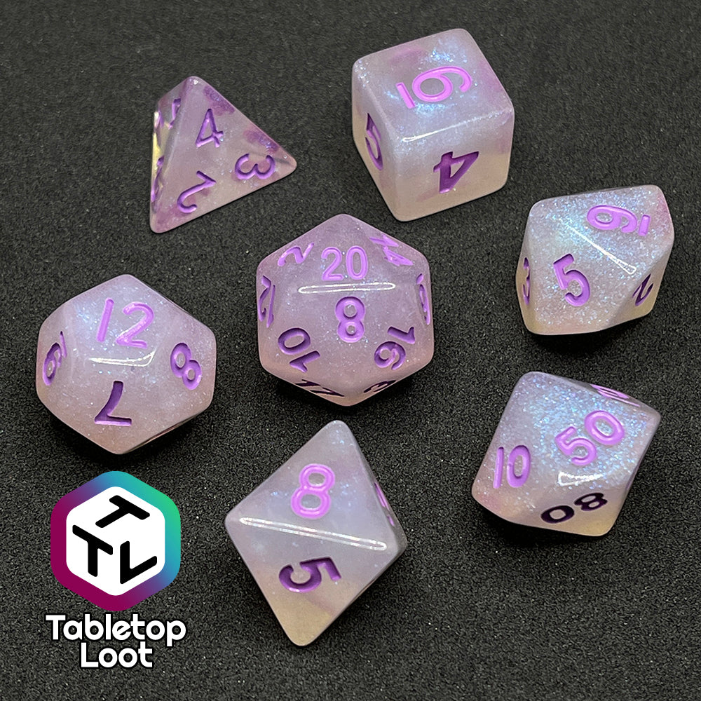 Purple Glitter D&D D20 Dice Necklace