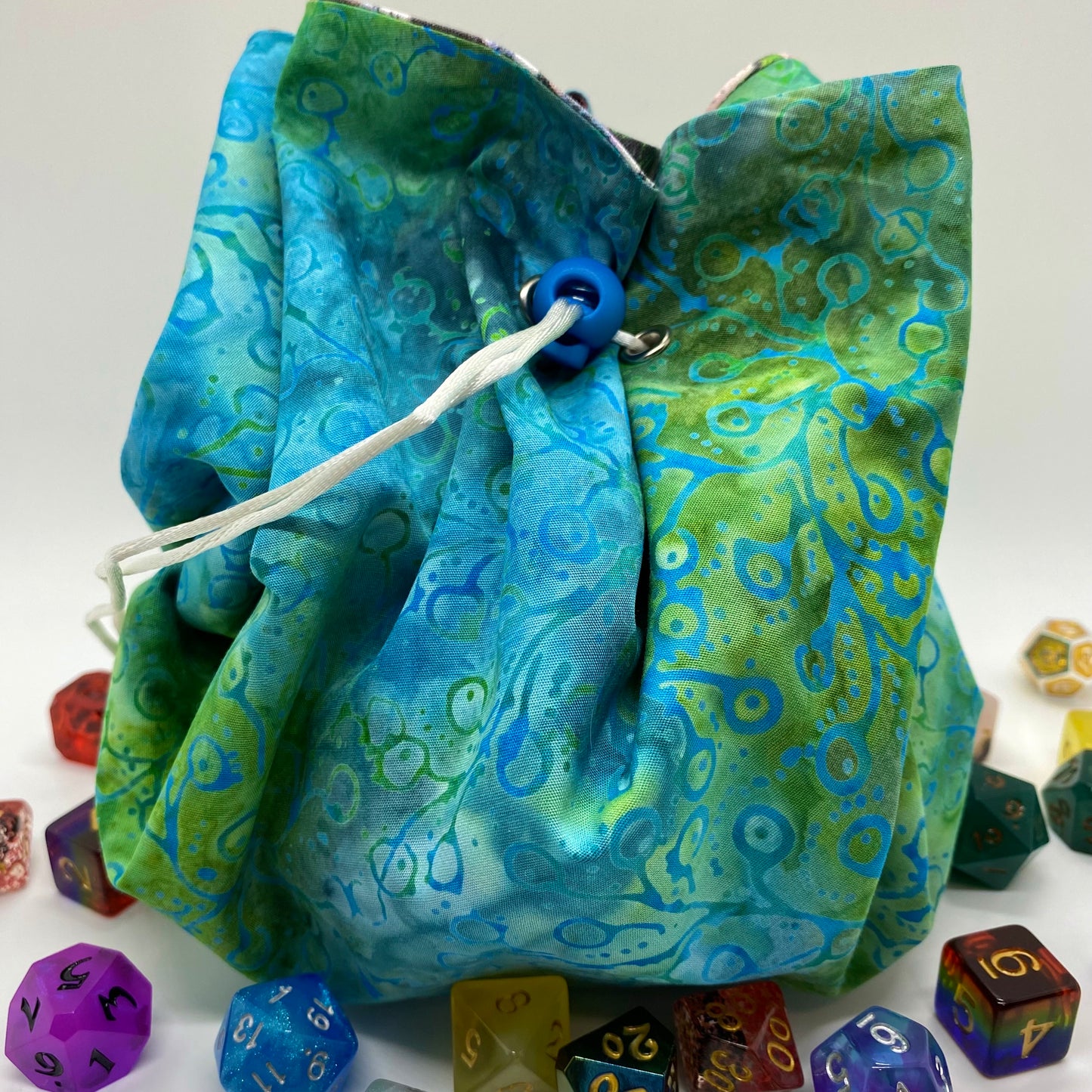 Large Green and Blue Map Bag